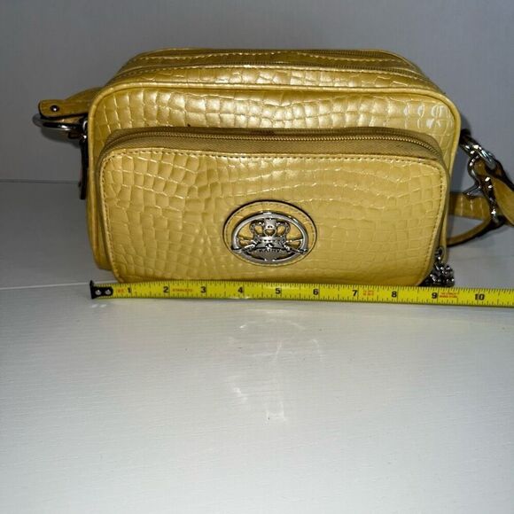 Kathy Van Zeeland Gold Faux Snakeskin Shoulder Crossbody Bag Multi Silver Tone - Picture 2 of 12